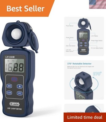 Professional Illuminance Meter for Accurate Light Measurement - 200,000 Lux