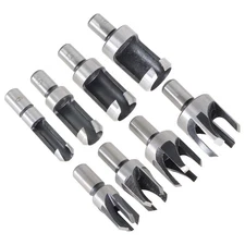 8 Pack Carbon Steel Wood Plug Hole Cutter Dowel Maker Shank Drill Bit Set New