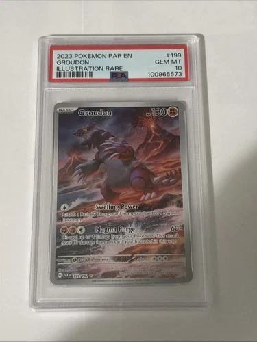 Pokemon Groudon Paradox Rift Illustration Rare #199 PSA 10 Gem Mint