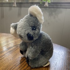 Vintage KOALA BEAR KOZMO Russ Berrie Gray Stuffed Animal Plush KOREA 6"