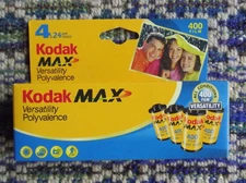 Kodak Max Versatility 400 ISO 24 Exposure 35mm Film Unopened Box of 4/ Exp 05/09