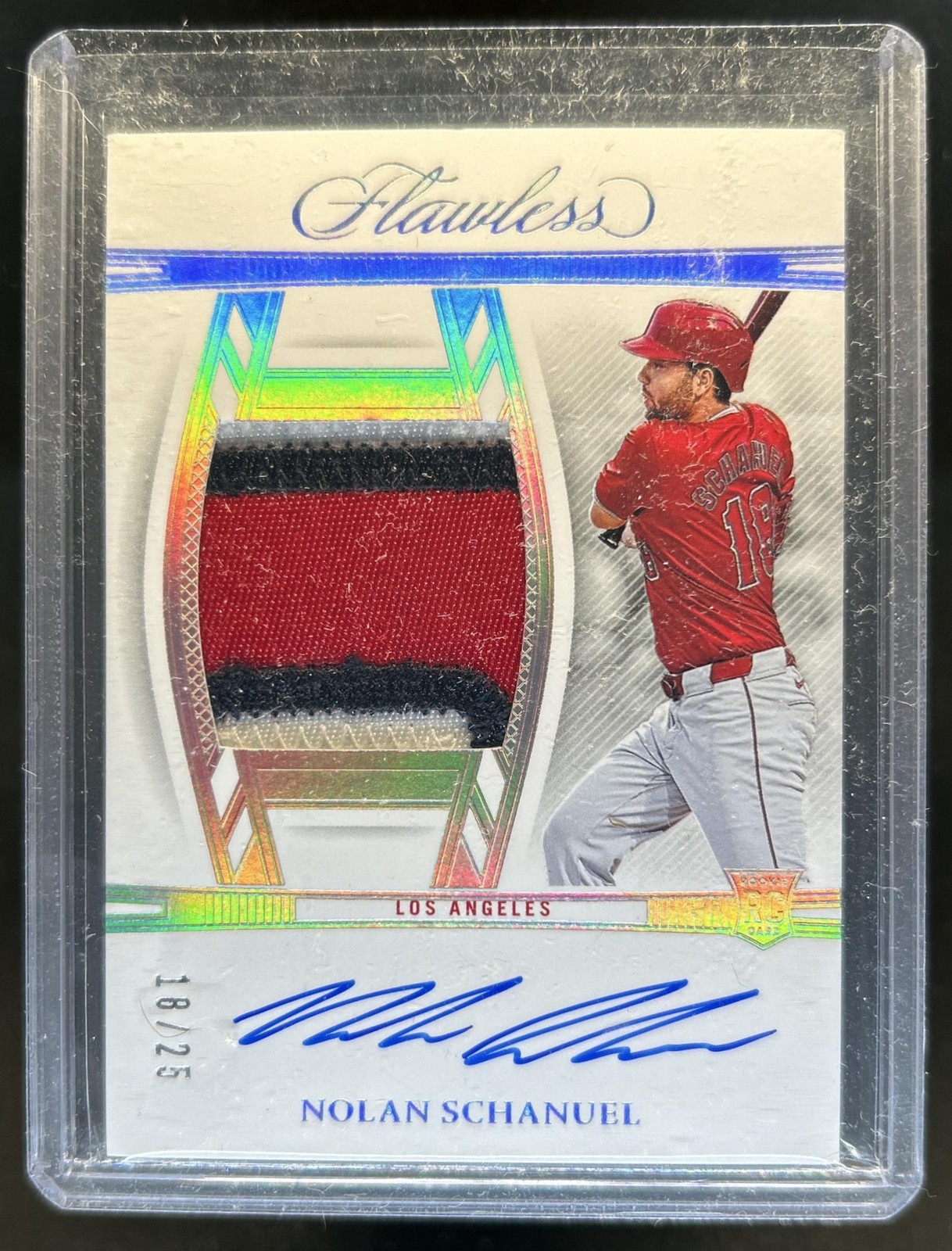 2024 Panini Flawless Nolan Schanuel Draft Patch Auto Autograph #/25 Angels view 1