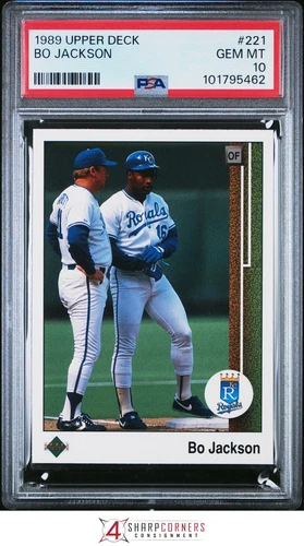 1989 UPPER DECK #221 BO JACKSON ROYALS PSA 10