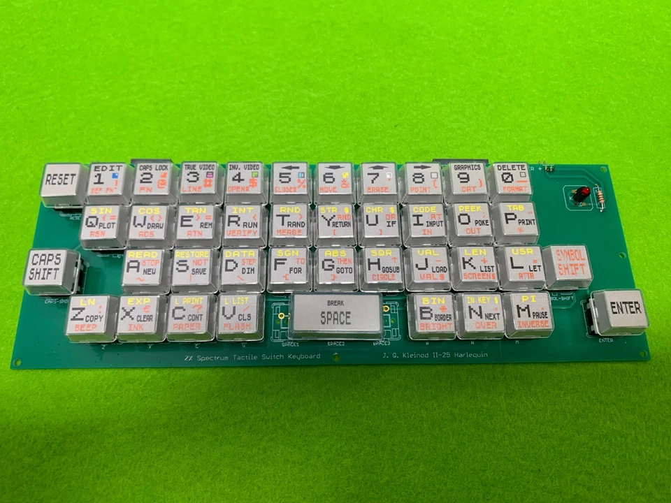 ZX Spectrum Harlequin Harlekin Tastatur Keyboard grey w. Silent Tactil Switches
