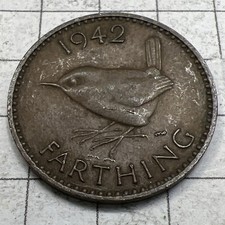 Great Britain 1942 Bronze Farthing. George VI. WWII Era. KM# 843