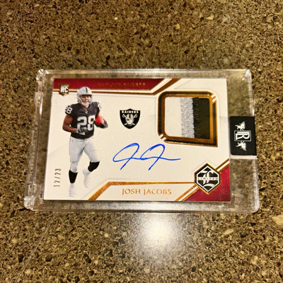 2019 Panini Limited Rookie Auto Patch Josh Jacobs #106 Oakland Raiders /23