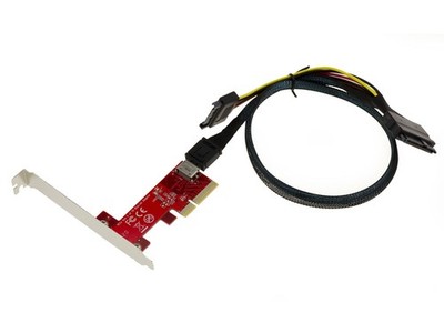 PCIe 4X auf Oculink SFF-8612 Controller Karte für SSD - 68Pin Kabel SFF-8639
