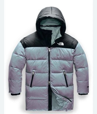 THE NORTH FACE GOTHAM 550 FILL POWER DOWN PARKA KIDS 14/16 BLUE FROST IRIDESCENT