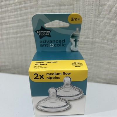NEW Tommee Tippee 3m+ Advanced Anti-Colic 2x Medium Flow Nipples