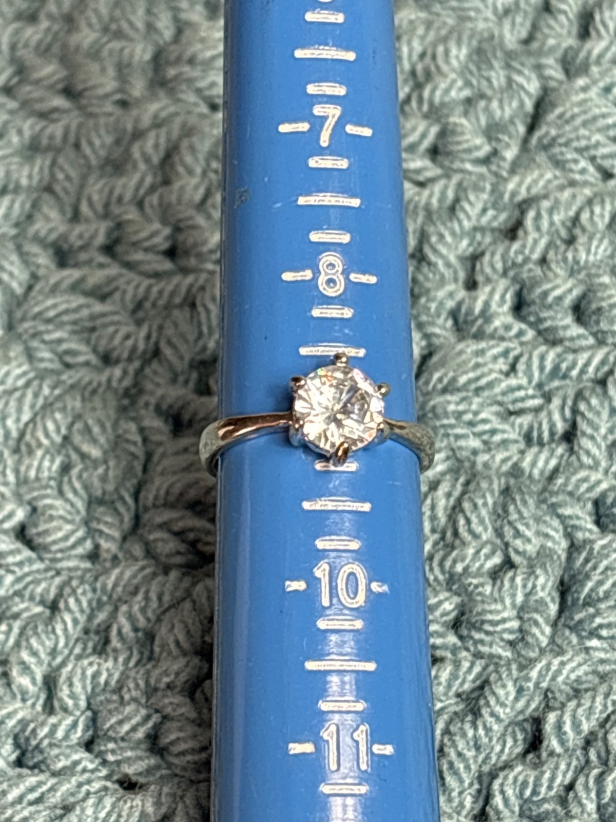 Vintage Clear Rhinestone Statement Ring Size 9 Si… - image 1