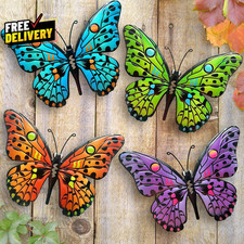 Metal Butterfly Wall Decor - 9.6" Outdoor Fence Wall Art Decor, Hanging Decorati