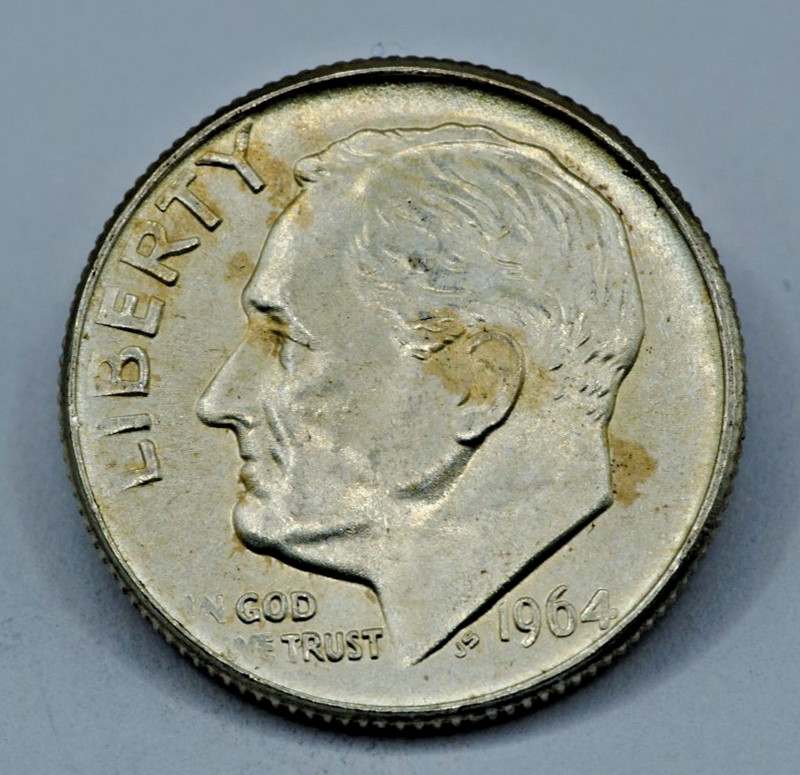 1964-P Roosevelt Dime 90% Silver US Mint Philadelphia