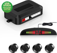 Car Reverse Backup Sensor Kit 4 Rear Sensors LED Display Beep Alert Universal