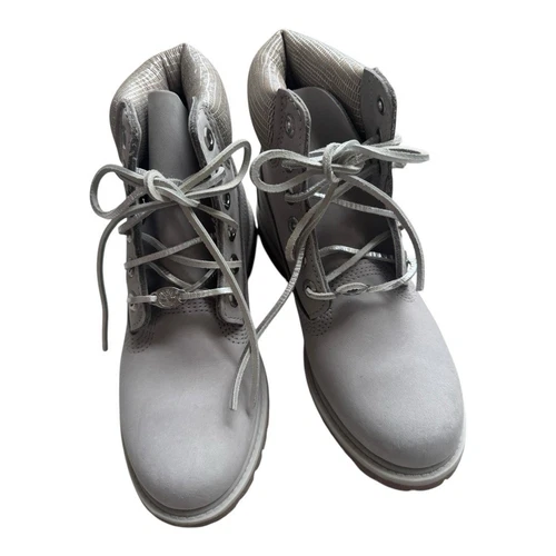 Stivali Timberland grigio metallizzato colletto impermeabili premium 6 pollici A3840 taglia 6