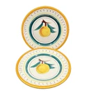 Vintage Stangl Pottery Fruit Bread Plates 6" Peach - Set of Two