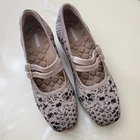 Vivaia Square-Toe Melody Pro Mary-Jane Heels Tan Snake Print Size 7/37.5