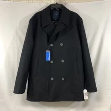 NWT Nautica Black Women's Double-Breasted Pea Coat, Sz. XXL