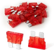 20Pcs 10 Amp Standard Car Fuses, Replacement Fuses ATO/APR/ATS , Mini-Red-10A