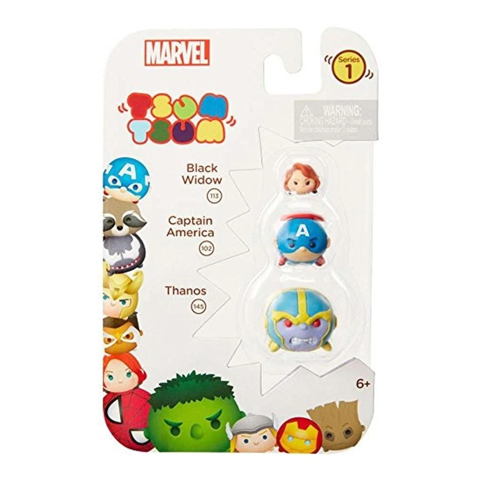 TSUM TSUM 漫威 3 件装:Thanos/美国队长/黑寡妇玩具人偶 — 第 2/2 张图片