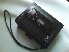 SONY TCM-55 CASSETTE CORDER Voice Operated Recording Flat Mic Black DC3V