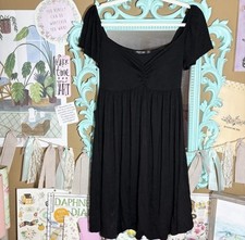 Nasty Gal Black Babydoll Mini Dress Women’s Size 0 Empire Waist 90s Whimsigoth