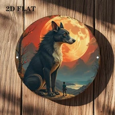 Love & Unity Abstract Round Aluminum Sign - Modern Home, Bar Decor