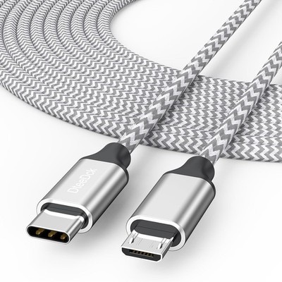 USB C to Micro USB Cable 15 ft, Micro USB Type C Cable Braided Male to Male Adap