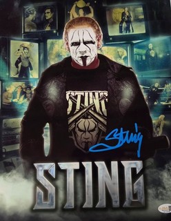WCW TNA WWE AEW THE ICON STING SIGNED 11X14 METALLIC JSA CERT!!