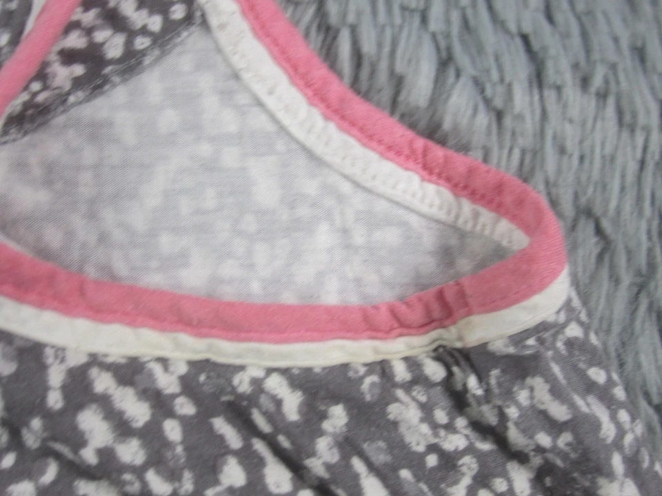 Camisa sin mangas Sami Treasures Niñas XL 16 18 Gris Blanco Estampado de motas Rayón Foto 4 de 4