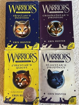 Lot of 4 Erin Hunter Super Edition Warriors Novels-Used Unannotated