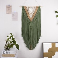Macrame Wall Hanging Boho Home Decor,Handmade Craft Handwoven Tapestry Green