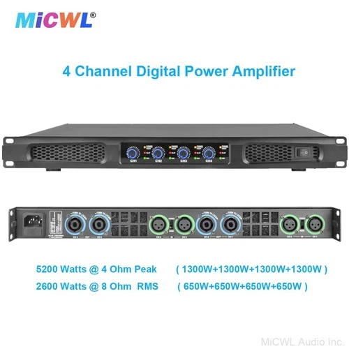Digital Power Amplifier Stage Audio Speaker 5200W 2600W AMP 2/4 Channel 6000ABK - Picture 9 of 12