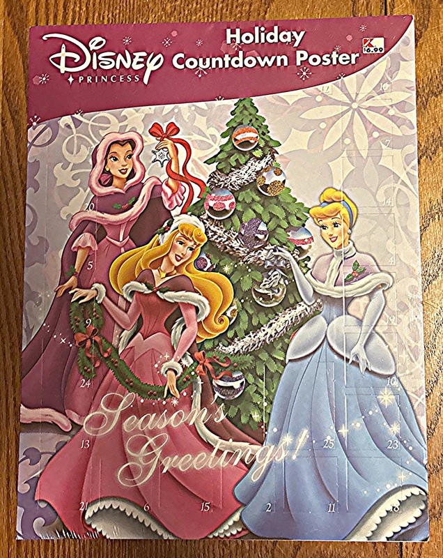 Disney Princess Holiday Countdown Poster 11x14 Advent Calendar still wrapped