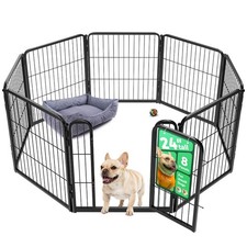 Indoor Dog Playpen 24" H - 8 Panel Pet Play Area for Puppies  Small Dogs