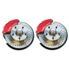 1964-74 GM Disc Brake Conversion Wheel Kit Red Wilwood Dual-Piston Calipers