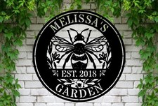 Personalized BEE Metal Sign- Bee Keeper- Porch Patio Garden- Bee Lovers Gift-