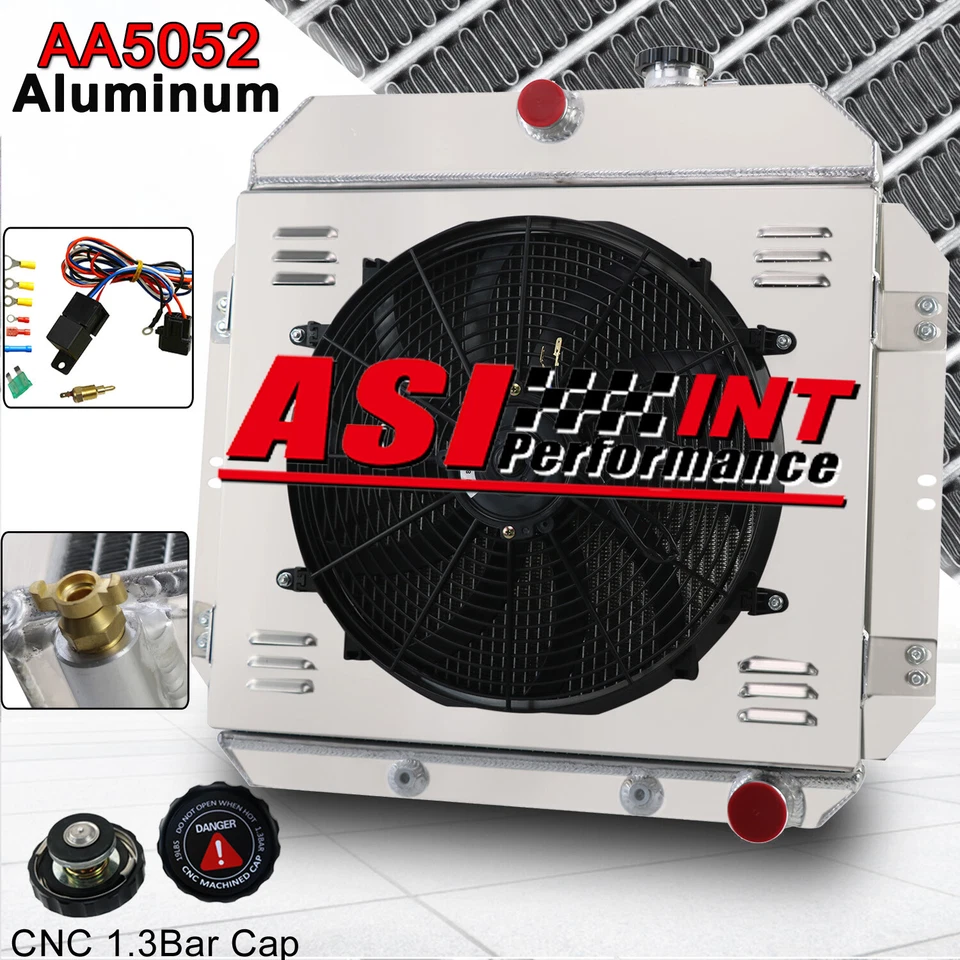 3 Rows Radiator+Shroud Fan+Relay fit 1960-1962 Chevrolet C10 Pickup C20 Pickup Foto 2 de 4