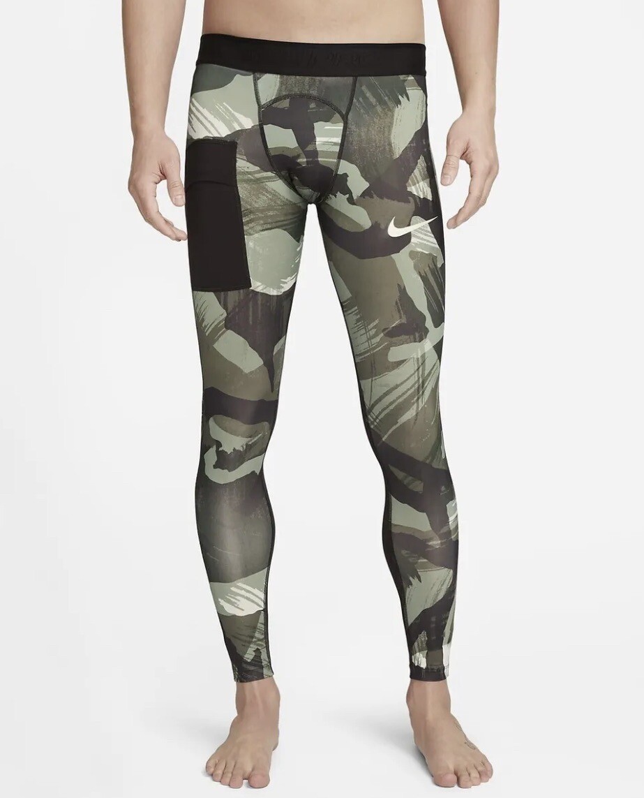 Nike Pro Dri Fit Compression Tights Mens Size XXXL 3xl Camo Green