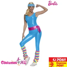 Ladies Barbie Exercise Costume Halloween Womens Dress Up Party Adult Bodysuit 