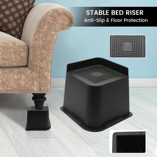 Bed Risers 4 inch6 inch 8 inch Oversized Furniture Risers Support Up to 6000 ... - Picture 5 of 8
