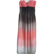 Eliza J | Brown, Orange, and Beige Ombré Maxi Flowy Boho Dress Size 6