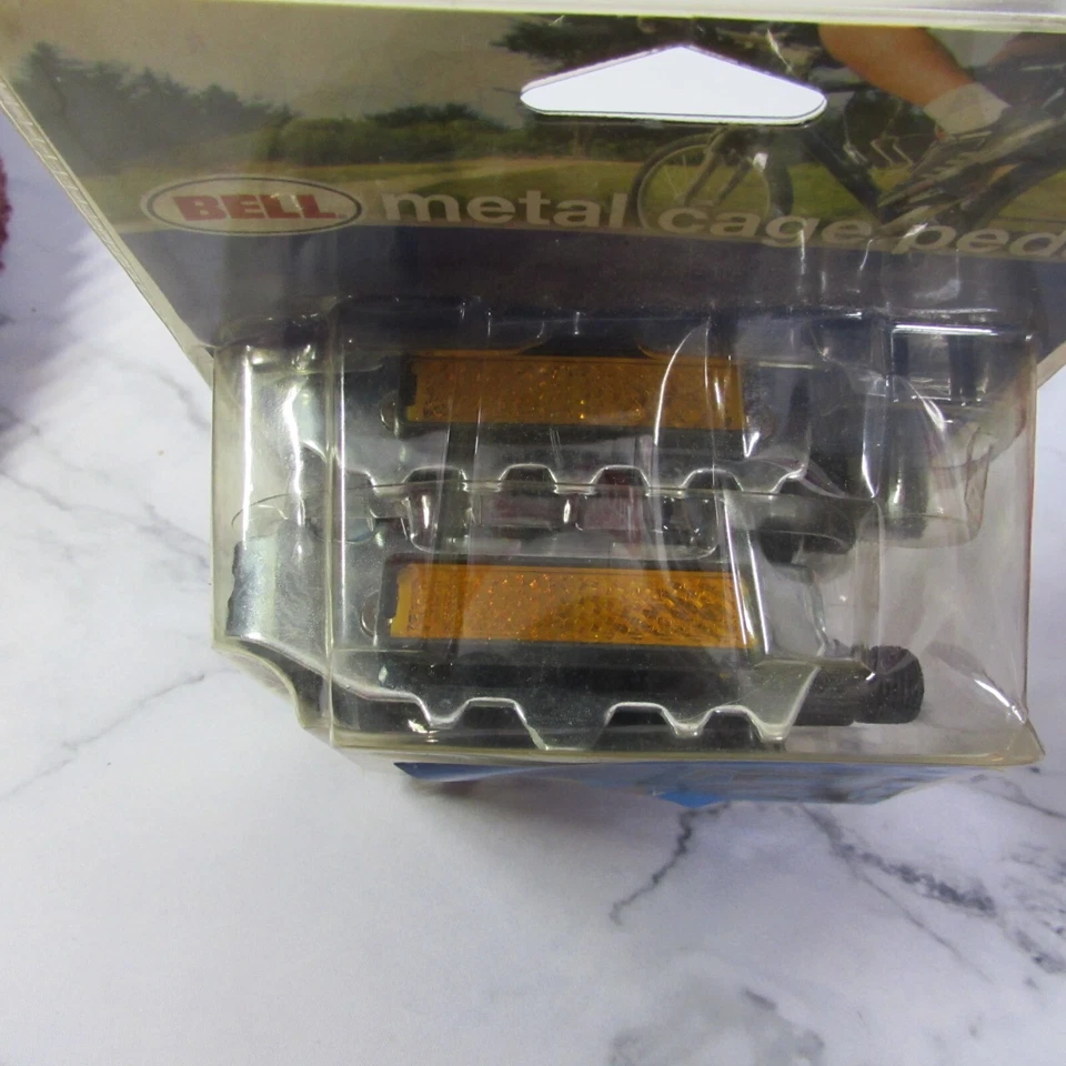 Par de pedales de jaula Bell Metal 9/16" (1006207) ¡Nuevos en paquete! Acero! Foto 4 de 4