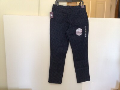 G. Vanderbilt Women's Amanda Classic Tapered Jeans 12 Short Navy Print NWT Bx42L