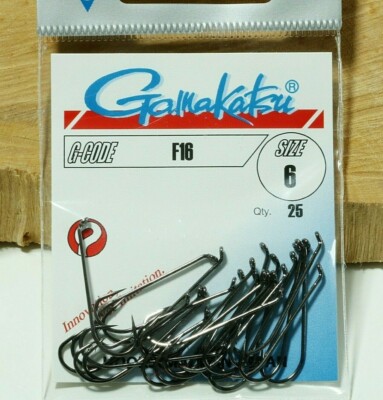 Gamakatsu F16 Größe #10 #8 #6 #4 #2 Streamerhaken 25 Haken black nickel Japan