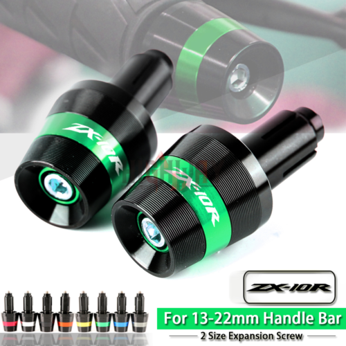 CNC Handle Grips Bar End Slider Weight Caps for Kawasaki NINJA ZX10R ZX10RR - Picture 1 of 12