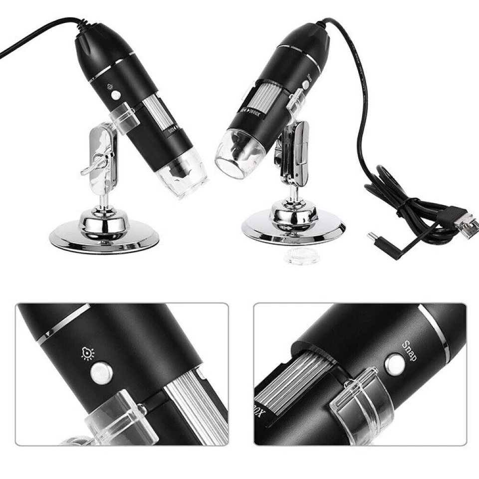 Mini USB Digital Mikroskop Lupe 1600X HD Microscope Kamera 8 LED für Handy PC - Bild 3 von 4