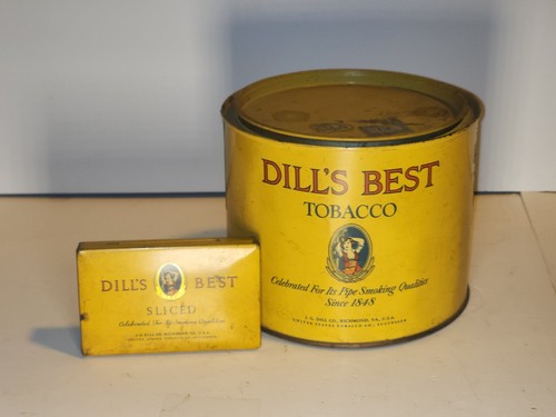 Vintage Dill's Best Tobacco & Sliced Tobacco Tins Lot/2 -Fair/Good Cond- Empty - 第 1/10 張圖片