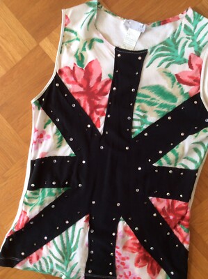 TWIN SET Simona Barbieri Top Shirt Seide Strass It. 42 D36 *TOP*