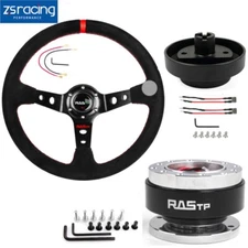 14" Steering Wheel+Black Quick Release+131H Hub Adapter For Honda Civic CR-V