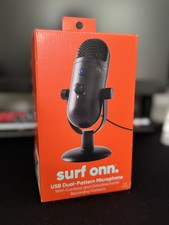 Surf Onn- Usb- Dual-pattern Microphone New Open Box